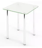 Glass dining table D-02-0 with tempered glass and chrome legs order